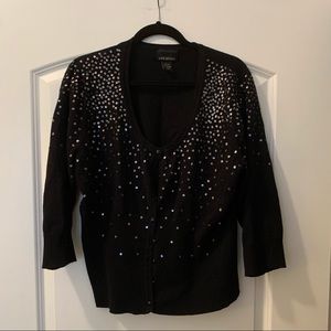 Lane Bryant 3/4 length sequined cardigan.